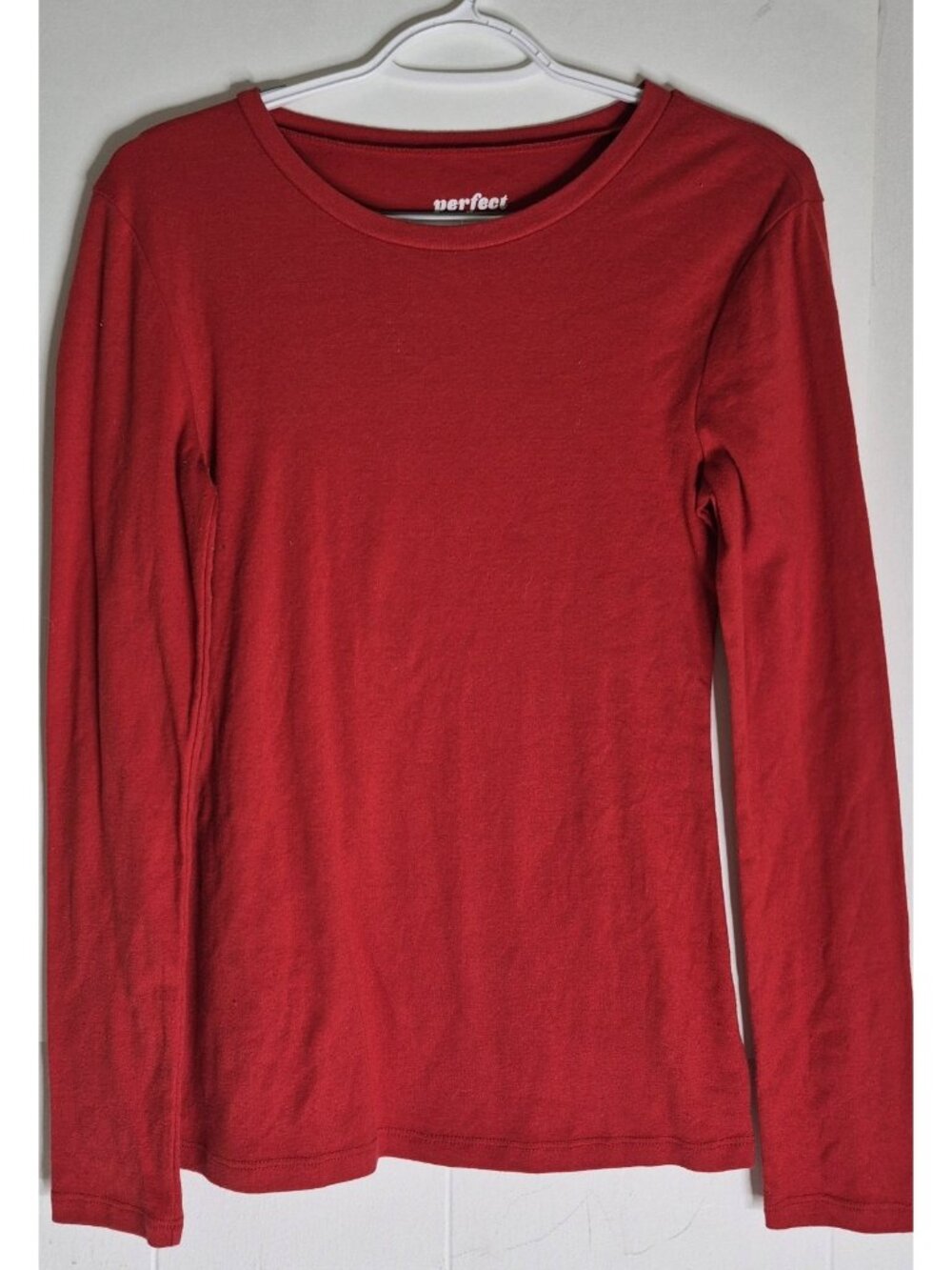 Old Navy Perfect Fitted Long Sleeve T-shirt Women's Size M Red